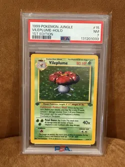 1999 POKEMON JUNGLE 1ST EDITION #15 VILEPLUME - HOLO PSA 7 - Image 3