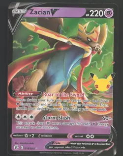 Zacian V 016/025 Ultra Rare Pokemon Celebrations Near Mint or Better - Image 1