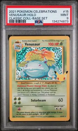 2021 POKEMON CELEBRATIONS CLASSIC COLLECTION #15 VENUSAUR-HOLO PSA 9 - Image 1