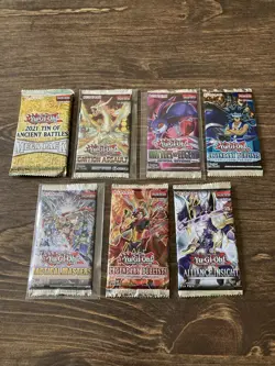 Yu-Gi-Oh Pack Lot! (7 Packs) 1st Edition and sealed W/ Mega Packs and More! - Image 1