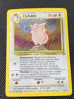 Clefable 1/64 Holo Unlimited Rare Card Jungle Base Set Pokemon TCG LP - Image 1
