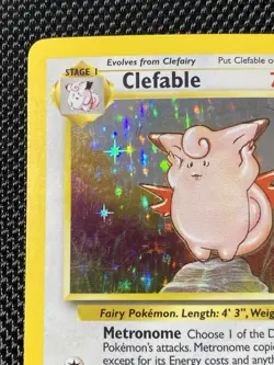 Clefable 1/64 Holo Unlimited Rare Card Jungle Base Set Pokemon TCG LP - Image 2