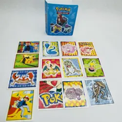 Pokemon 1999 Topps Merlin Stickers Card LOT 13 Nintendo Charizard Mini Binder - Image 1