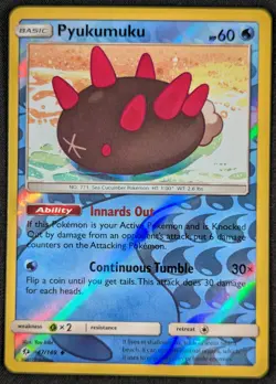 Pyukumuku 2017 Sun & Moon Reverse Holo Pokemon Card 47/149 (NM) - Image 1