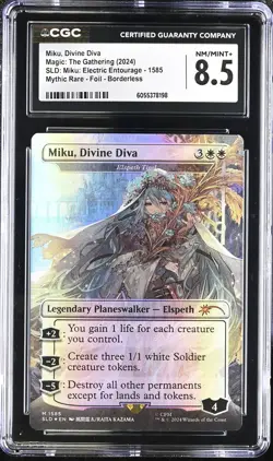 ELSPETH TIREL Secret Lair Miku, Divine Diva Foil Mythic CGC 8.5 MTG - Image 1