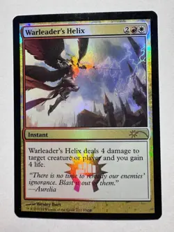 Magic the Gathering MTG FNM Promo WARLEADER'S HELIX Foil LP/MP - Image 1