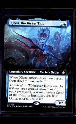 MTG Magic the Gathering FDN Foundations Extended Art #455 Kiora the Rising Tide - Image 1