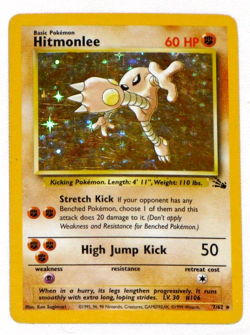 Hitmonlee 7/62 Pokemon Cards Holo Fossil Unlimited Rare - Image 1