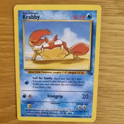 KRABBY 51/62 POKEMON CARD (FOSSIL SET) - Image 1