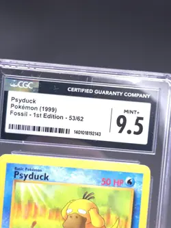 CGC 9.5 MINT + Psyduck 1999 Fossil - 1st Edition 53/62 Pokemon Card - Image 3