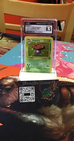 CGC 8.5 Portuguese Vileplume Holo 15/64 Jungle 1999 Pokemon Card *Swirl* - Image 1