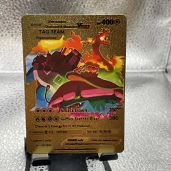 Venusaur, Charizard & Blastoise VMAX HP 400 Gold Vinyl Fan Art Pokemon Card P2 - Image 1