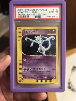 Pokemon Mewtwo Expedition 1st Edition Holo Card 118/128 E-Series Japanese PSA 10 - Image 1