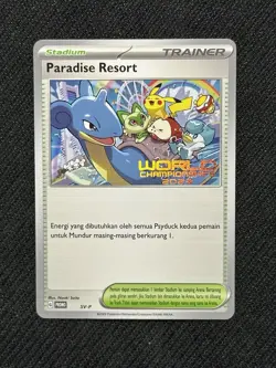 NM Paradise Resort World Championships 2023 Stamped Promo Italian Pokemon Card - Image 1