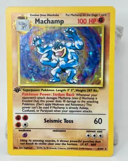 Machamp 1st Edition Holo 1999 Pokemon Base Set #8/102 - Near Mint (P-10) - Image 1