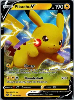Pokemon TCG Pikachu V SWSH061/307 SWSH Black Star Promos NM - Image 1