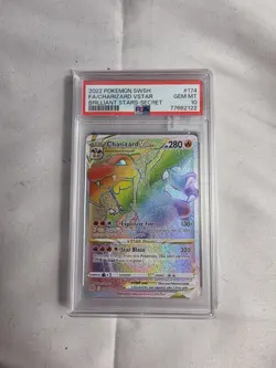 PSA 10 Charizard Vstar 174/172 Pokemon Brilliant Stars Rainbow Secret Rare - Image 1