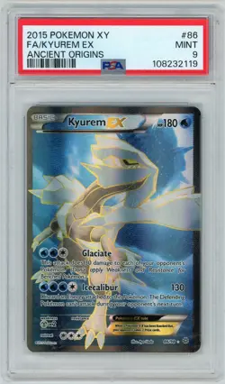 2015 Pokemon XY Ancient Origins #86 Kyurem EX - PSA 9 MINT Full Art - Image 1