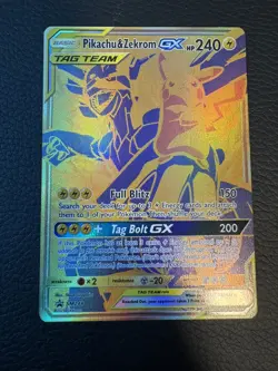 Pokemon TCG Sun & Moon Pikachu & Zekrom GX SM248 NM PSA Contender - Image 1