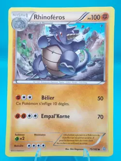 Rhydon 75/160 XY - Primal Clash FRENCH Pokemon TCG Regular Lightly Played - Image 1