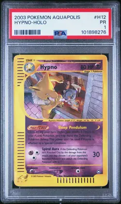 2003 POKEMON AQUAPOLIS #H12 HYPNO-HOLO PSA 1 - Image 1