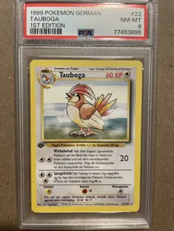 Pokemon - Tauboga (Pidgeotto) 22/102 German Base Set 1st Edition - PSA 8 - Image 1