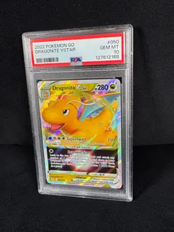 Pokemon Dragonite VSTAR 2022 Pokemon GO Full Art Holo Rare #050 Gem Mint PSA 10 - Image 1
