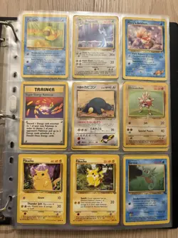 Rare Vintage Pokemon Binder WOTC Official 90s Snorlax Including Assorted Cards - Image 2