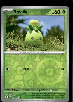 Pokemon Smoliv 021/182 Destined Rivals Reverse Holo Common 2 Card Lot - Image 1