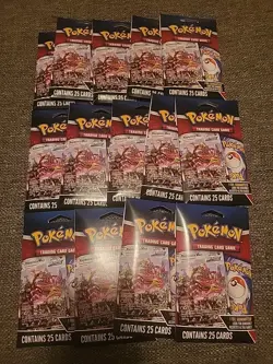 Lot of 14 Factory Sealed Pokemon TCG Packs w Foil Card - Image 1