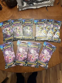 Sun and Moon Lost Thunder Pokemon Trading Cards 10 Booster Packs New Sealed - Image 1
