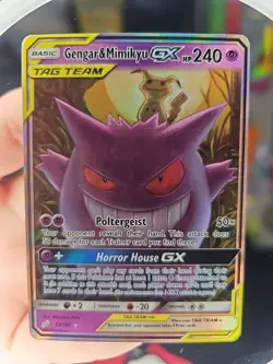 Pokemon TCG Gengar & Mimikyu GX Team Up Holo Ultra Rare Card 53/181 NM Condition - Image 3