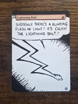 Mtg Lightning Bolt Hand Painted Alter; Calvin The Lightning Bolt - Image 1