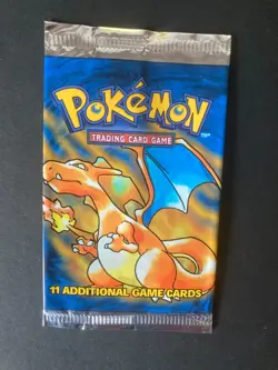 Pokemon TCG 1999 WOTC Charizard Base Set Art Opened EMPTY English Booster Pack - Image 1