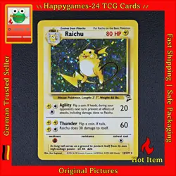 Raichu - Pokemon Karte TCG 16/130 Rare Holo Basis-Set 2 /Q53 - Image 1