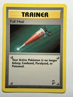 Full Heal Base Set 2 111/130 MP-LP Pokemon Card - Image 1