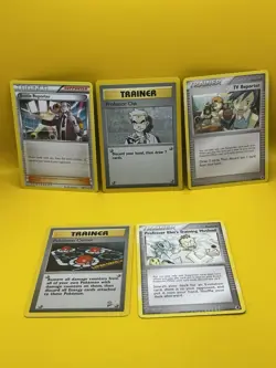 POKEMON TRAINER CARDS ( 5 ) Professor Oak, Tv And Battle Reporter Pokemon Center - Image 1