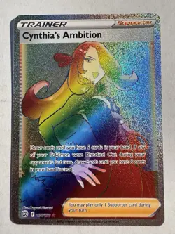 Pokemon TCG Cynthia's Ambition Full Art Secret Rare Rainbow Card 178/172 - Image 1