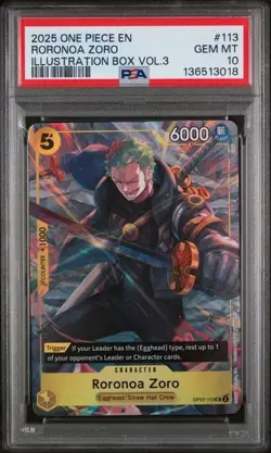 Roronoa Zoro (Illustration Box Vol.3) OP07-113 One Piece Promotion Cards Foil - Image 1