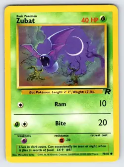 Zubat 70/82 2000 Team Rocket Set Pokemon Card TCG Vintage WOTC Common - VLP - Image 1