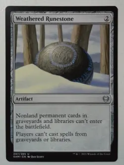 Weathered Runestone *Uncommon* Magic MtG x1 Kaldheim - Image 1
