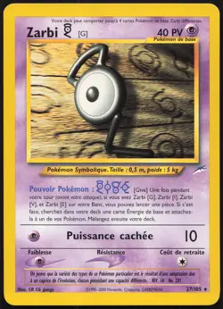 Carte Pokemon Zarbi G 27/105 Neo Destiny Francais - Image 1