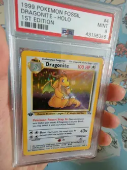 1999 Pokemon Fossil 1st Edition Holo Dragonite 4/62 PSA 9 MINT WOTC - Image 2