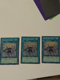 Yugioh Solar Recharge Anpr-ense1 LP. Super Rare 1st Ed Playset x3 - Image 1