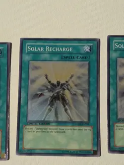 Yugioh Solar Recharge Anpr-ense1 LP. Super Rare 1st Ed Playset x3 - Image 2