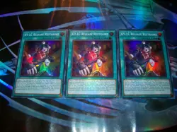 3x K9-LC Release Restraint 1st Edition Super Rare JUSH-EN038 Yu-Gi-Oh! - Image 1