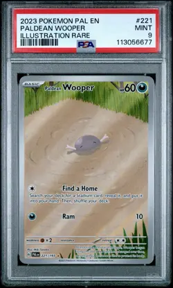 2023 Pokemon Paldea Evolved 221 Paldean Wooper Illustration Rare PSA 9 Card MINT - Image 1