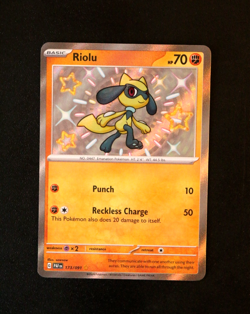 Pokemon Card TCG - Riolu 173/091 - Paldean Fates - Baby Shiny Rare - NM ⭐ - Image 1