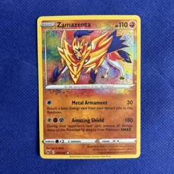 Pokemon Zamazenta 102/185 Swsh04: Vivid Voltage Amazing Rare Card - NM (a) - Image 1