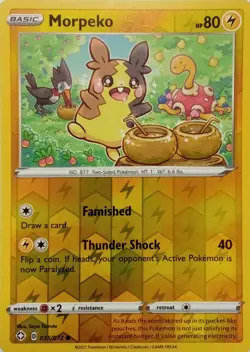 035/072 MORPEKO REVERSE HOLO SHINING FATES POKEMON CARD - Image 1